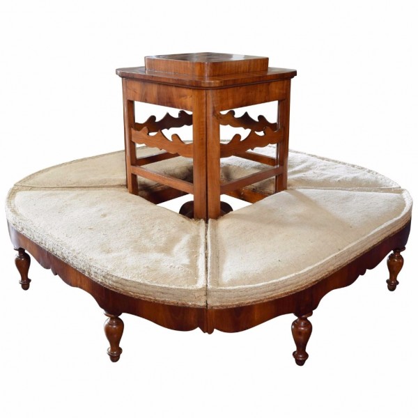 Walnut and Walnut Veneer Borne, Interior Table