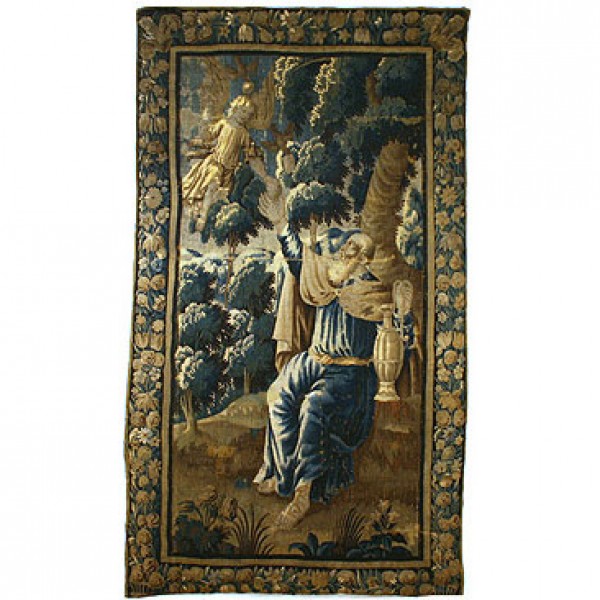 Tapestry Depicting A Seated Man on a Throne