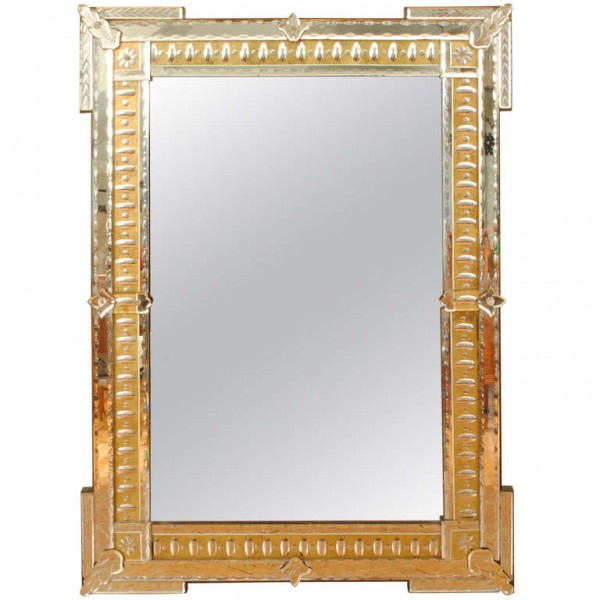 Etched and Beveled Mirror