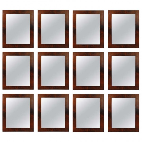 Group of 12 Mahogany Veneer Mirrors