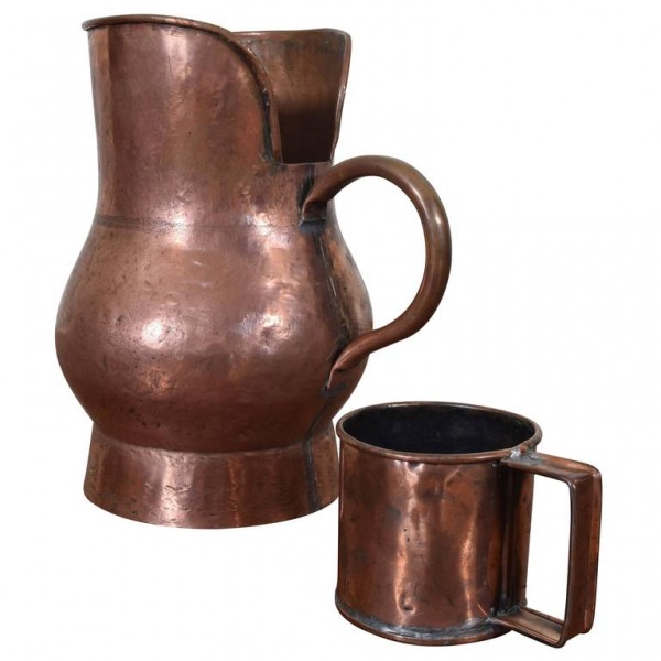 Copper Pitcher and Mug