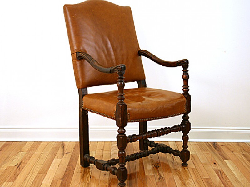 Walnut and Leather Chair