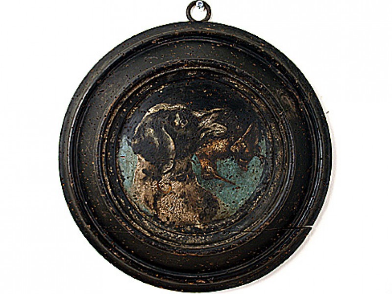 Round Painted Woodcarving