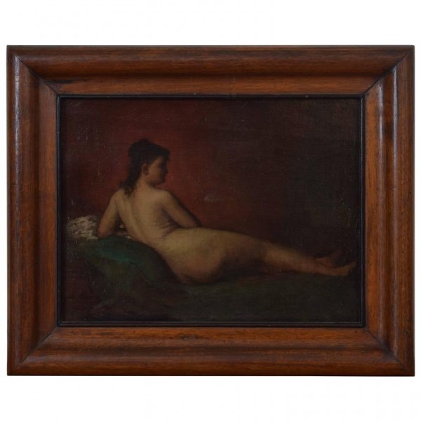 Oil on Canvas, Reclining Nude in Profile