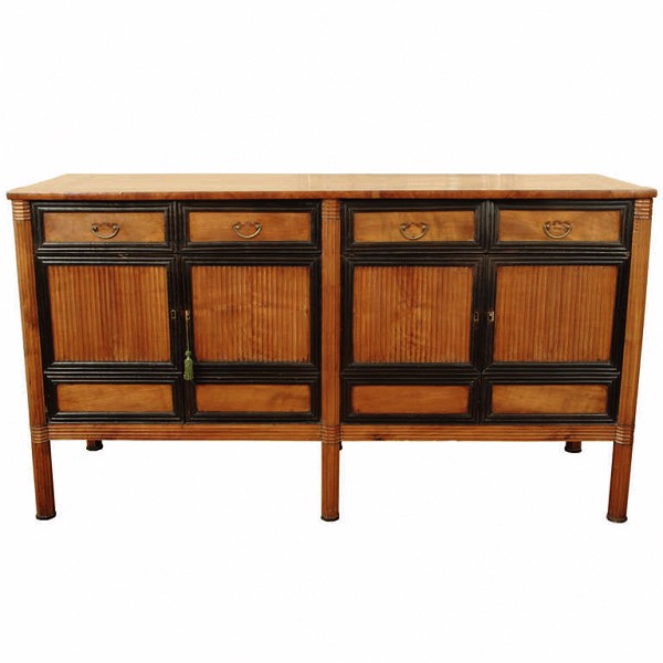 Fruitwood and Ebonized Credenza