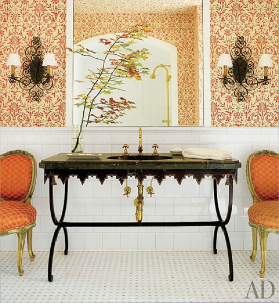 Stained Pinewood and Walnut Console from a Parfumerie