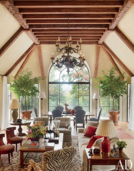 Large Carved Wood and Iron 8-Light Chandelier