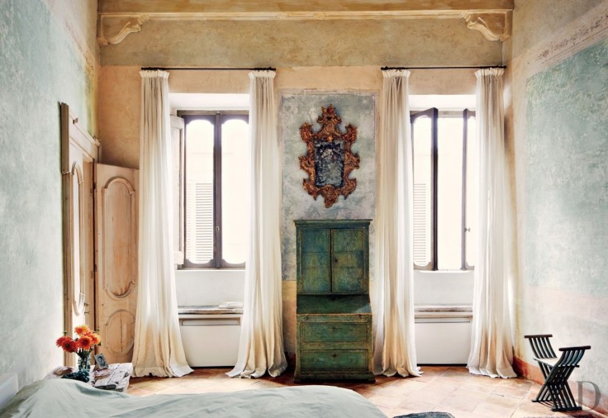 Painted Wood Secretary Bookcase