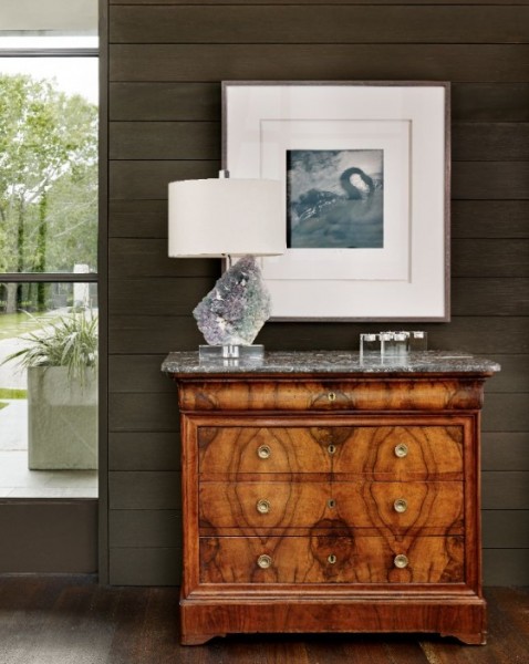 4-Drawer Figured Walnut Shallow Commode