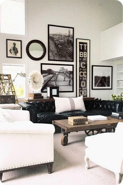 Diminutive Ebonized and Leather Upholstered Chair