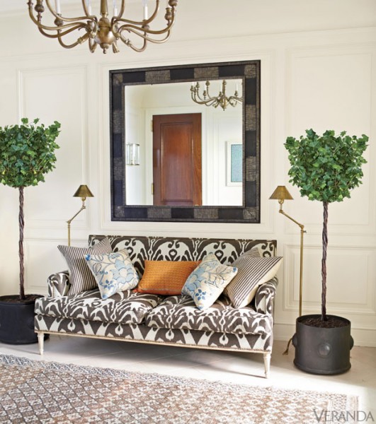 Patinated Brass 6-Light Chandelier