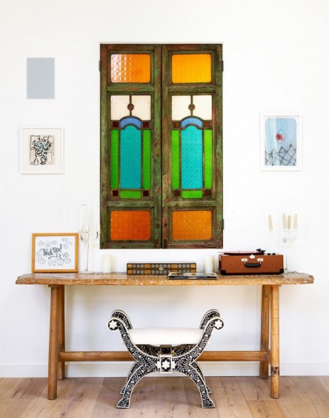 Glazed Pinewood Trestle Table