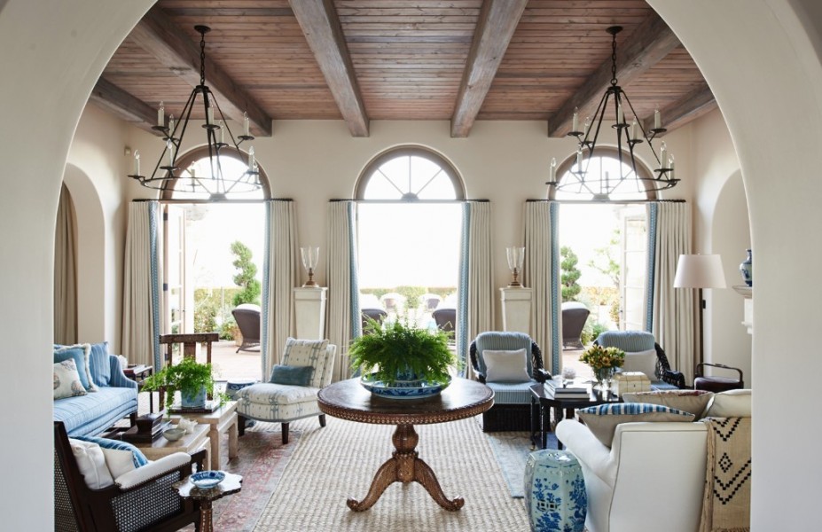 Pair of Wrought Iron 6-Light Chandeliers