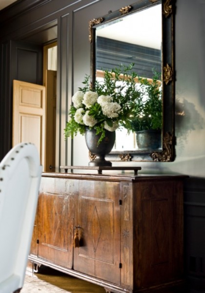 3-Drawer Walnut Ebonized Commode