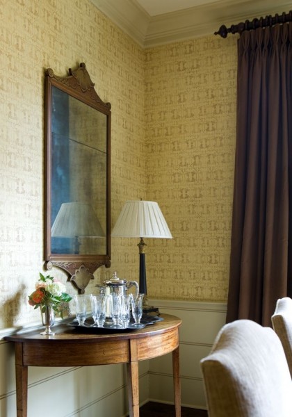 Walnut Demilune 1-Drawer Console