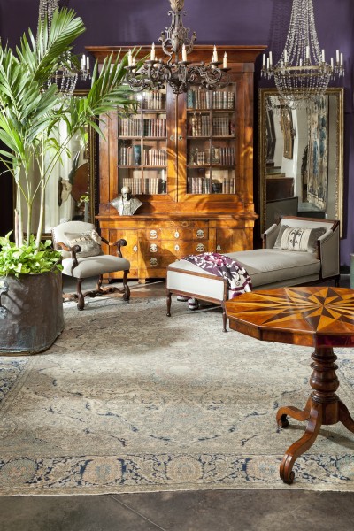 Mahogany and Leather Center Table