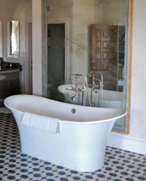 Large Faux Marble Painted Mirror