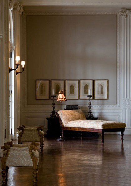 Painted Iron and Metal Floor Lamp with Original Shade