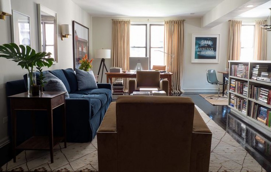 Walnut 2-Drawer Table