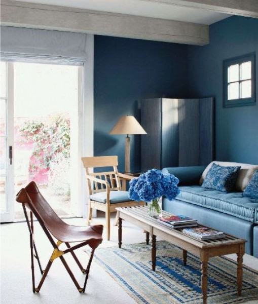 Long Painted Wooden Bench