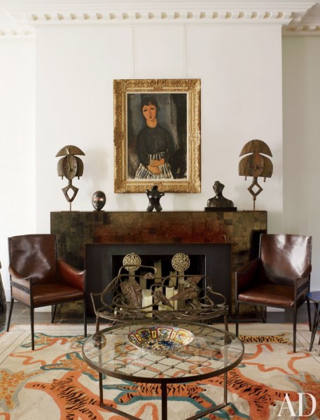 Brass and Silvered Brass Round Coffee Table with Ringed Mirror Glass Top