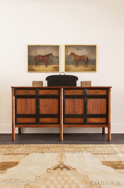 Fruitwood and Ebonized Credenza