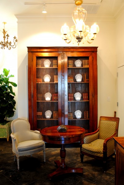 Carved Mahogany and Upholstered Desk Chair