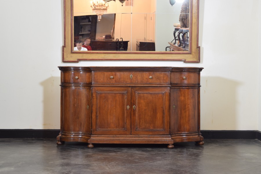 Walnut and Inlaid Secretary Credenza