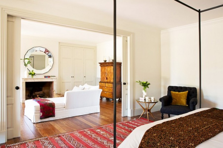 Walnut and Walnut Veneereed Secretaire