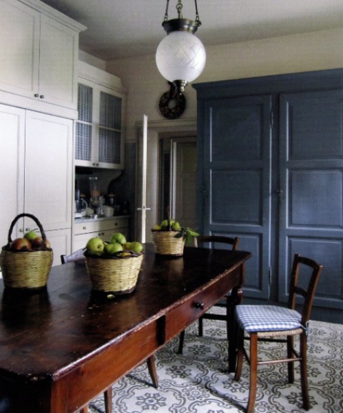 Provincial Pinewood and Walnut 2-Drawer Table