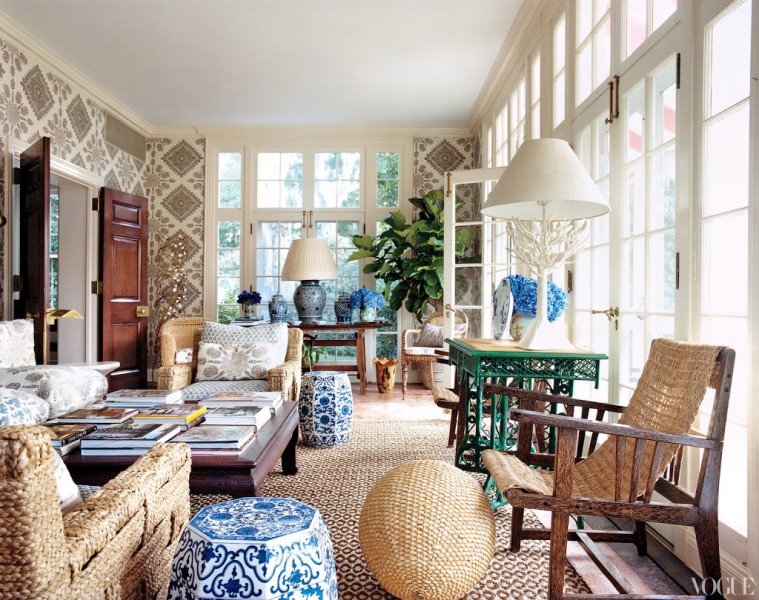 Pair of Wooden and Rattan Upholstered Chairs