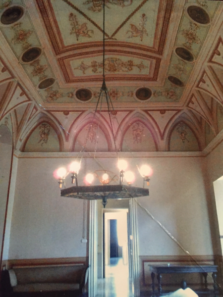 Enormous Wrought and Painted Iron Chandelier 