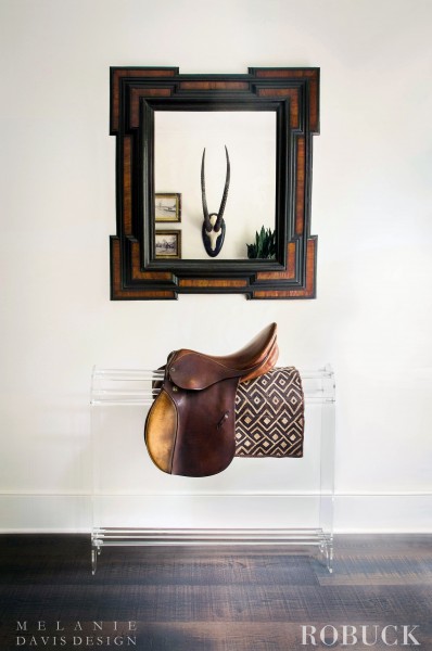 Large Walnut and Ebonized Wall Mirror