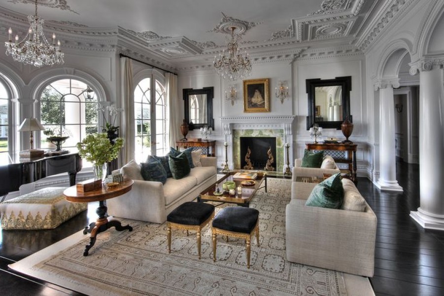 Walnut and Ebonized Oval Table