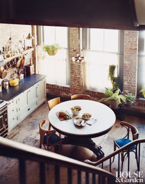 Walnut Marble-Top Center Table