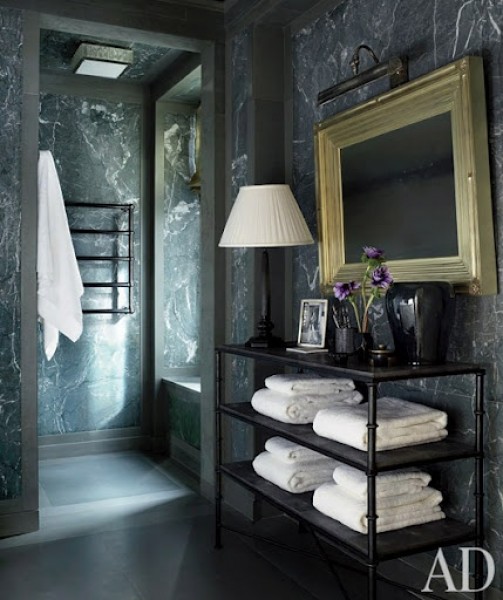 Mahogany 2-Drawer Etagere with Brass Gallery