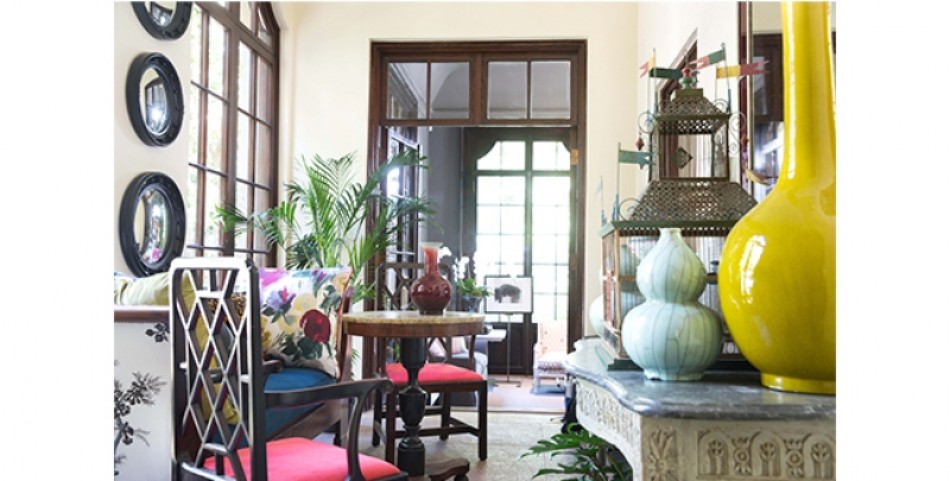 Walnut and Ebonized Center Table