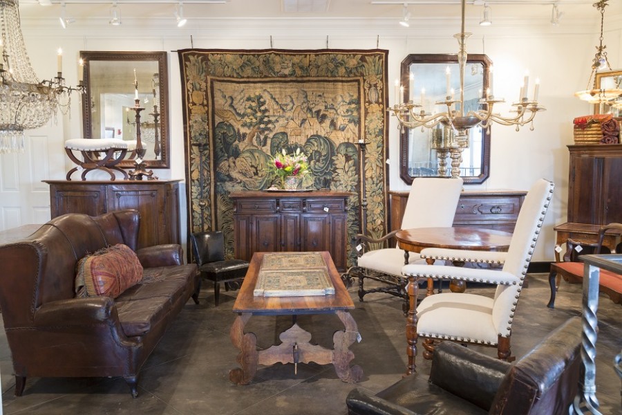 Carved Oak Mirror, Greek Key and Quatrefoils