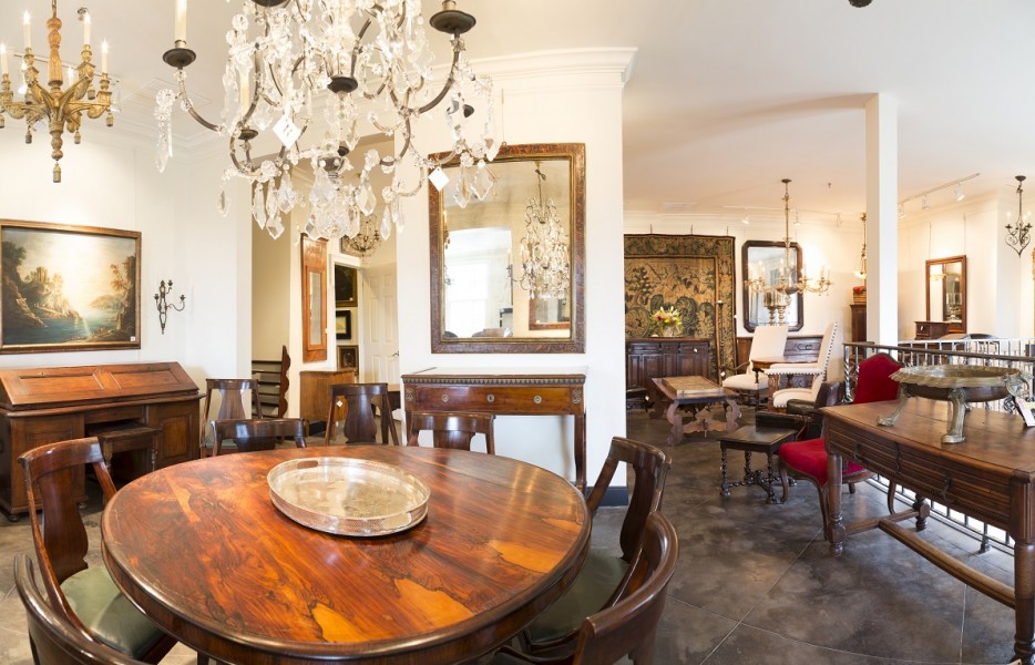 Pair of Fruitwood, Ebonized, & Carved Giltwood Marble-Top Consoles