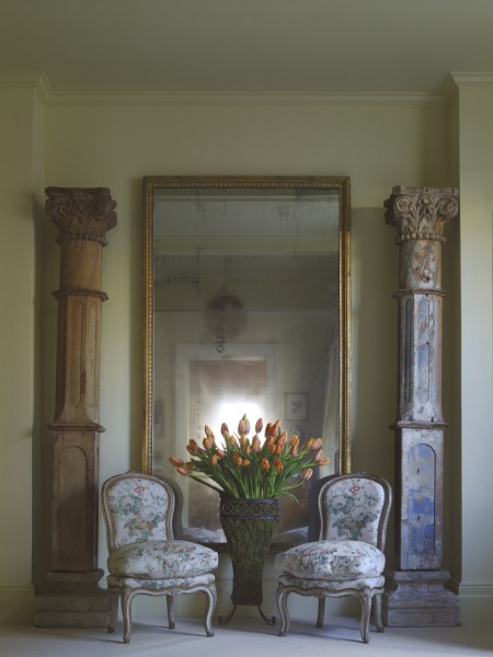 Beautifully Carved Tall Giltwood Mirror