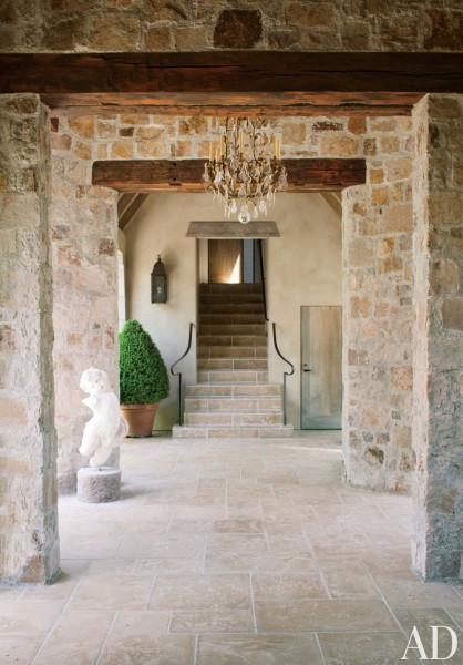 Gilt Iron and Glass 6-Light Chandelier