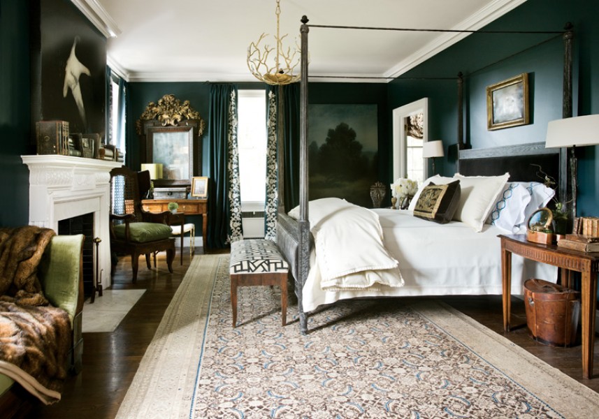 Faux Painted Upholstered Bench