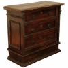 3-Drawer Carved Walnut Commode