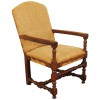 Walnut and Upholstered Fauteuil