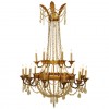 18-Light Gilt Gesso, Iron, and Glass Chandelier