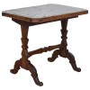 Oak Veneered Side Table with Carved Trestle Legs