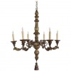 Carved Giltwood and Mecca 6-Light Chandelier
