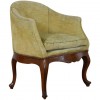 Carved Walnut and Upholstered Bergere