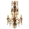 Silver Gilt, Metal, and Glass 6-Light Chandelier