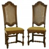 Pair of Walnut Caned Back Side Chairs